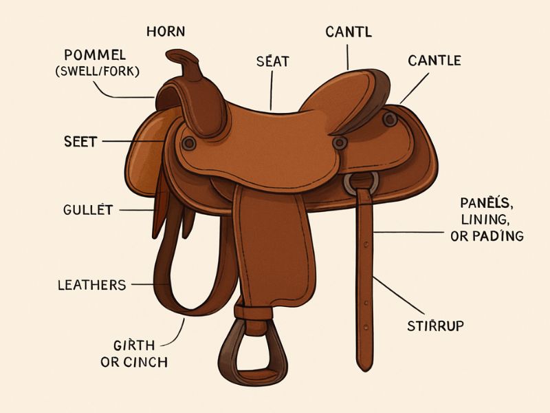 image explaining parts of saddle